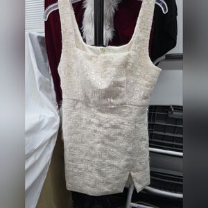 Altar'd State Women's Cream and White Mini Dress